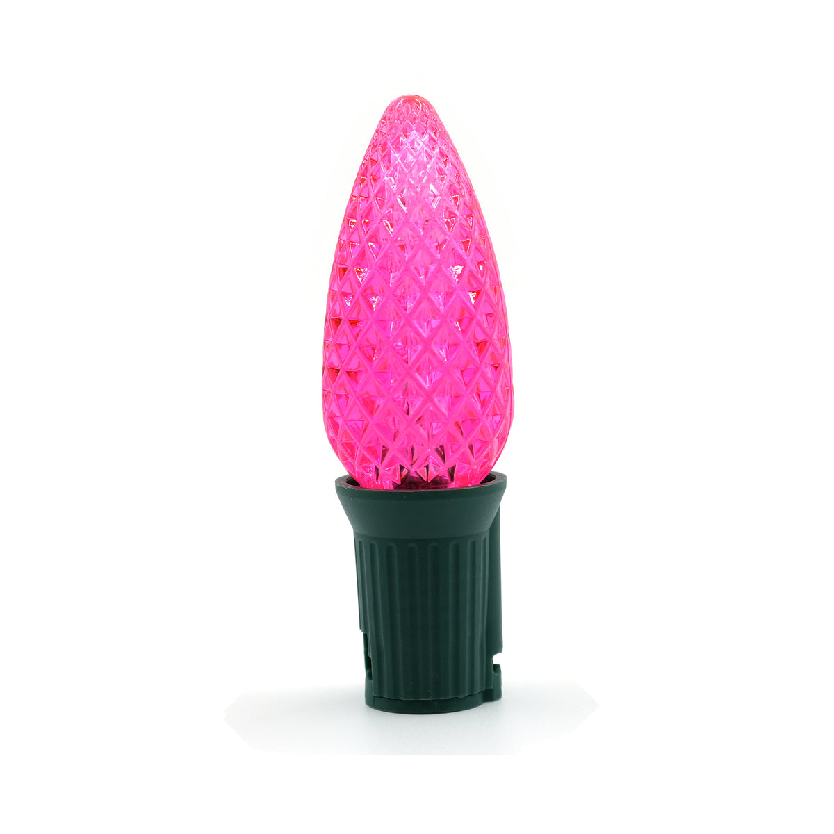 C9 Faceted Bulb Pink (25 Pack)
