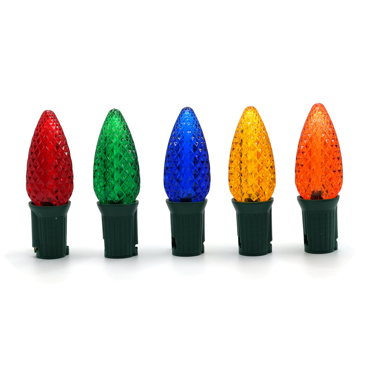 C9 Faceted Bulb RGBYO (25 Pack)