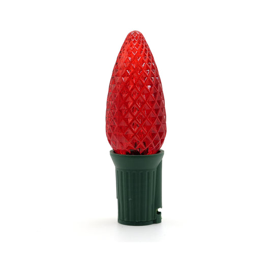 C9 Faceted Bulb Red (25 Pack)